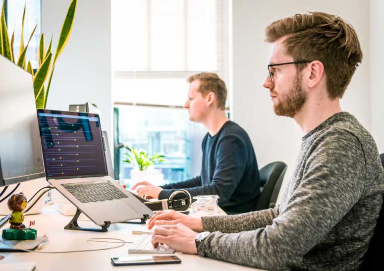 GetRankily design team creating brand visuals